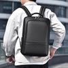 Large Capaci Men's Leather Backpack Double Oulder Waterproof Commuter Travel Backpack    Soft Handle Zipper Laptop Bag