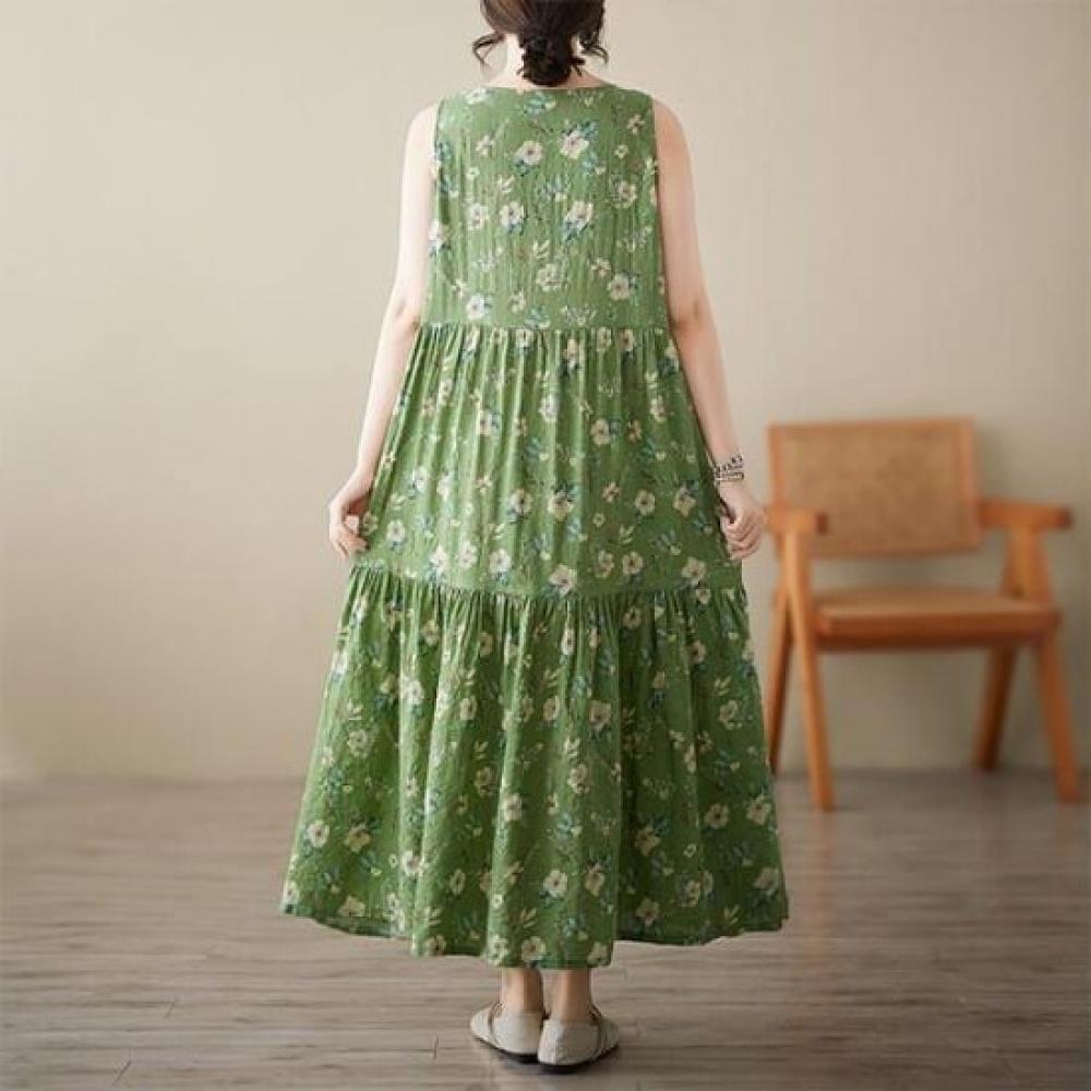 Navava Women Flower Sleeveless Long Dress No914