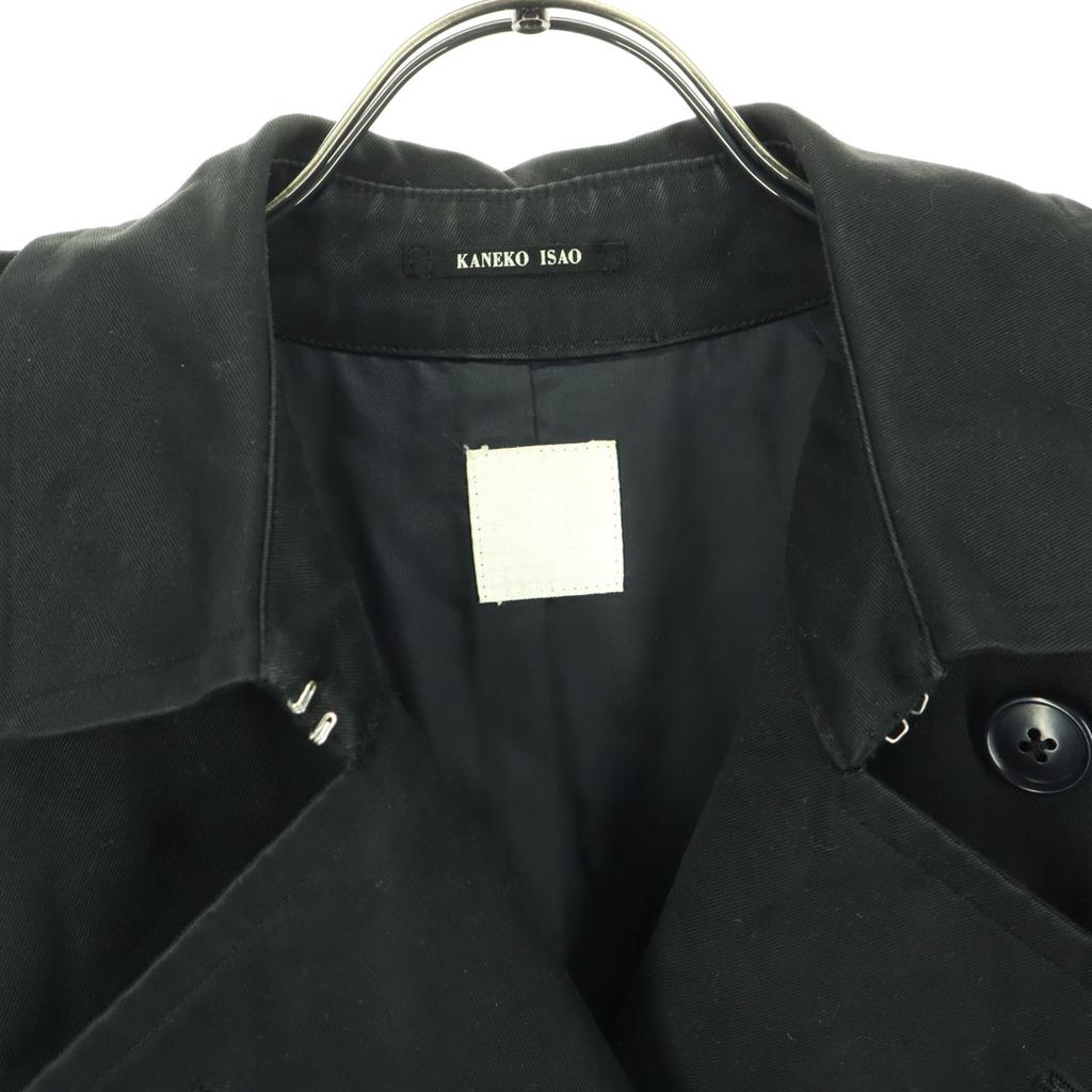 KANEKO ISAO Long Sleeve Trench Coat Black Women Used