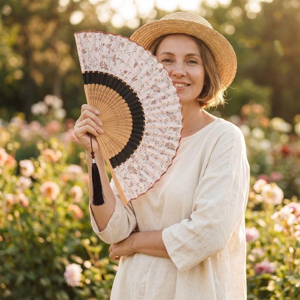 Classical Folding Fan Vintage Dance Fan Costume Accessory Bamboo Fan  Summer