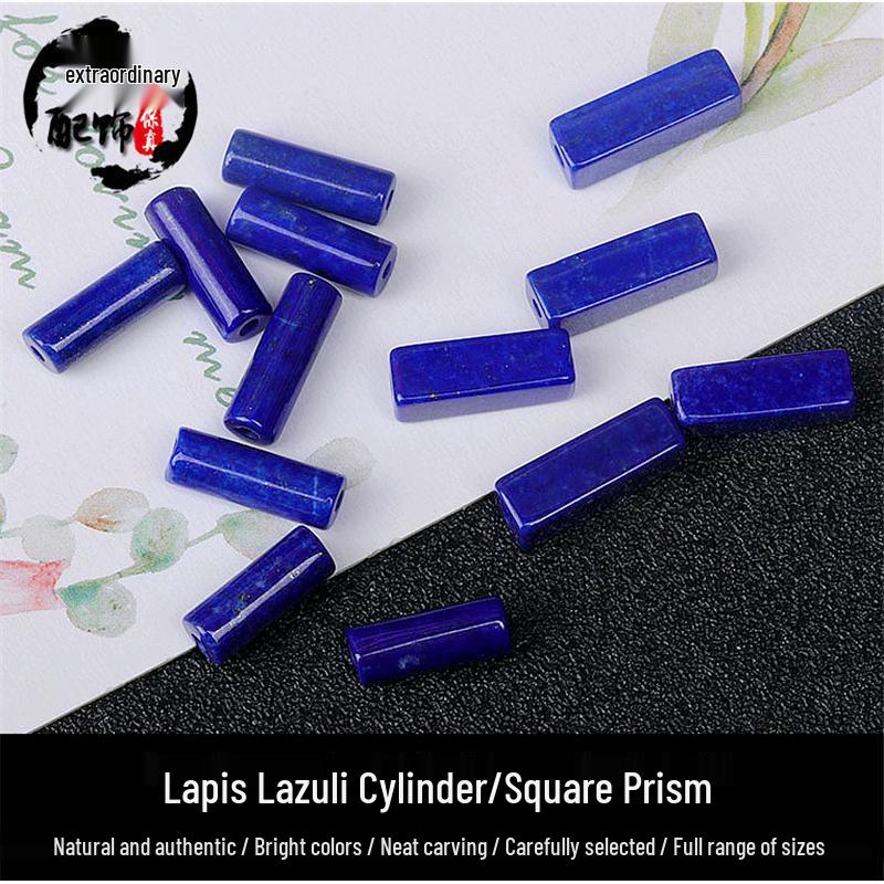 Lapis Lazuli Round Cuboid Bead Strand for DIY Handmade Jewelry Accessories