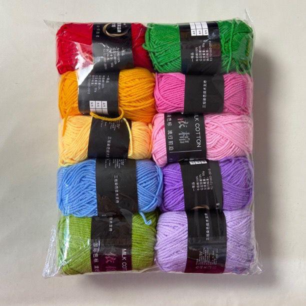

500 г/Лот 10 мотков Набор пряжи из молочного хлопка Ручная работа DIY Поделки Свитер Шарф Крючок Вязальная пряжа Комбинация Вязальные принадлежности