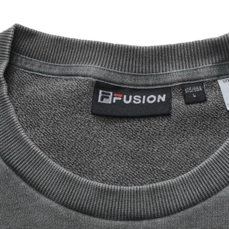 Fila Fusion Street Sport Color Block Pocket Knit Pullover Sweatshirt Men Sweatshirt Deep-Black T11M241205F-BK