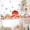 Color Mushroom Butterfly Wall Stickers for Kids Room Bedroom Baby Room Kindergarten Background Decorative Wall Decals PVC Murals
