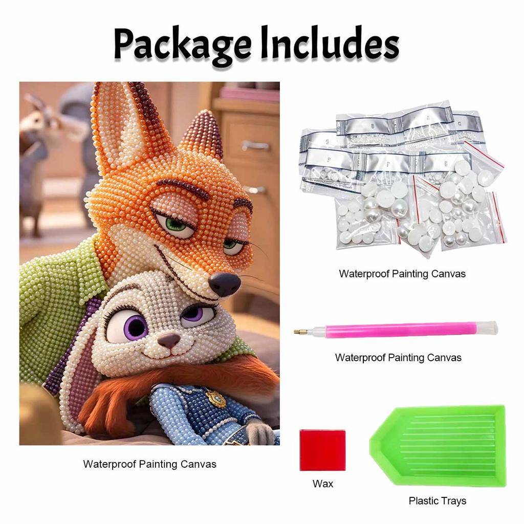 Disney Pearl Painting Handmade Nick Wilde Judy Hopps Pearl Kit Home Decoration Painting