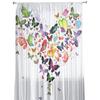 Colorful Butterfly HeartShaped Chiffon Sheer Drapes for Living Room Bedroom Home Decoration Window S Curtain