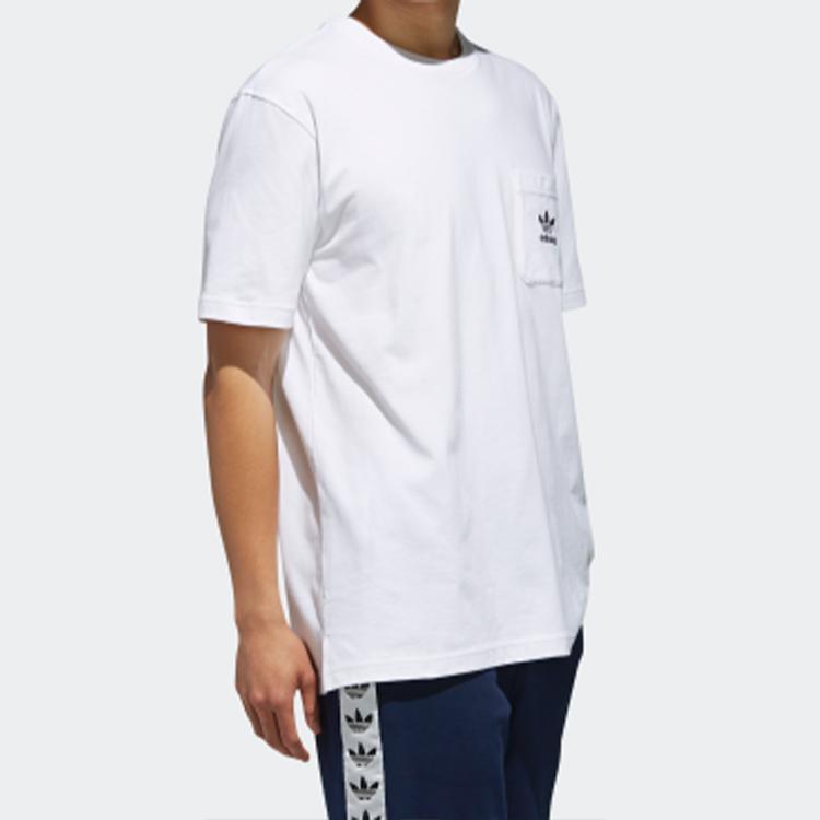 Adidas Originals Trefoil Solid Pocket Logo Short Sleeve T-Shirt Men Tops White DX4208