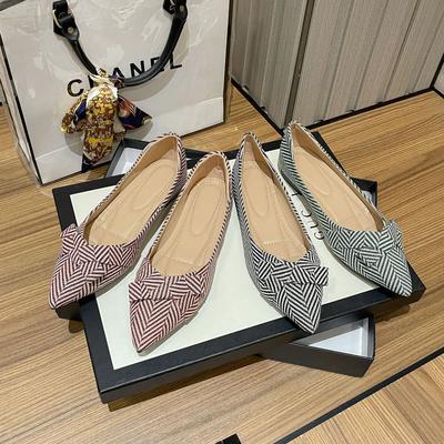 Dames Lente Zomer Lage Flats Casual Schoenen met Puntneus Vrouwelijk Comfortabele Instappers Platte Schoenen Ballerina Schoenen