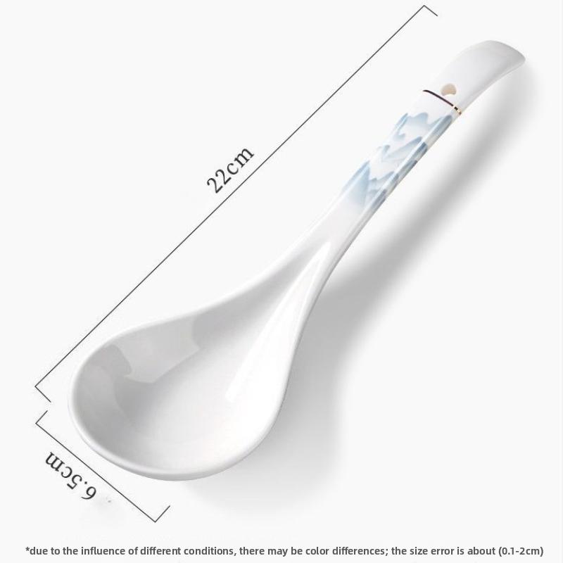 

Новая керамическая суповая ложка большая с длинной ручкой ложка для рамена делюкс суповая ложка кухонная посуда аксессуары плеснестойкая противоскользящая 1pcs