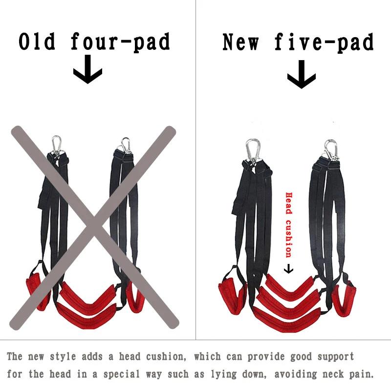 Upgraded Sex Swing Sex Furniture Fetish Bandage Adult Game Soft Seat And Leg Pad Hanging Erotic Swing Sex Toys for Couples Flirt