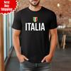 Italian Football T Shirt Mens Womens Tees Top Retro Printed Italia Flag Badge World Cup Men's Tee Top