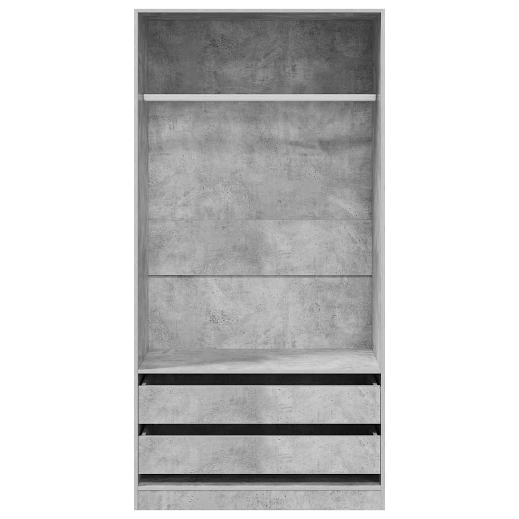 Wardrobe Concrete Grey 100 x 50 x 200 cm Wood Based Material