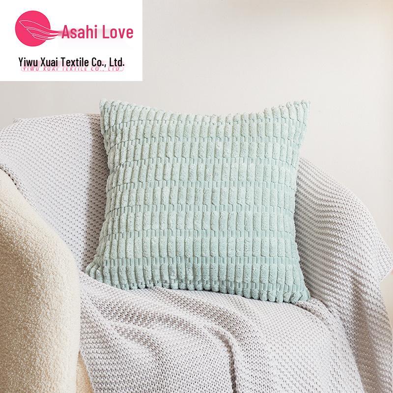 XUAI Corduroy Wheat Grain Backrest Pillowcase - Machine Washable Cover (Insert Not Included)