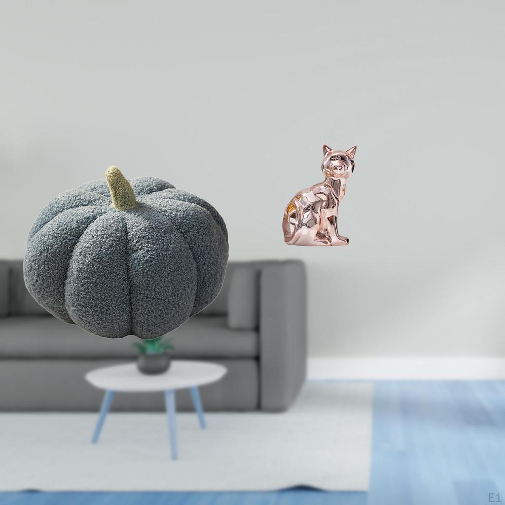 Halloween Pumpkin Cat Pillow Sculpture Decorative Sofa Cushion Figurine Animal Art Craft Ornament