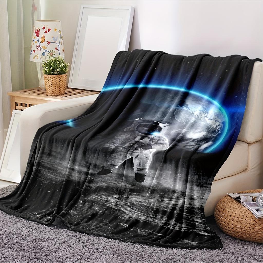 Alien Print Blanket, Starry Throw Blanket, Room and Living Room Decorative Blanket, Sofa Shawl Warm Blanket