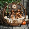 1 Piece 2D Dachshund Bathing Sign 8 Inch Round Wooden Wall Sign for Indoor and Outdoor Farm Restaurant Garden Bar Cafe Gym