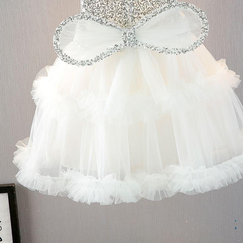 Girl's Summer Sequined Wing Dress Vest Dress Girl's Stylish Princess Dress Sweet Dress