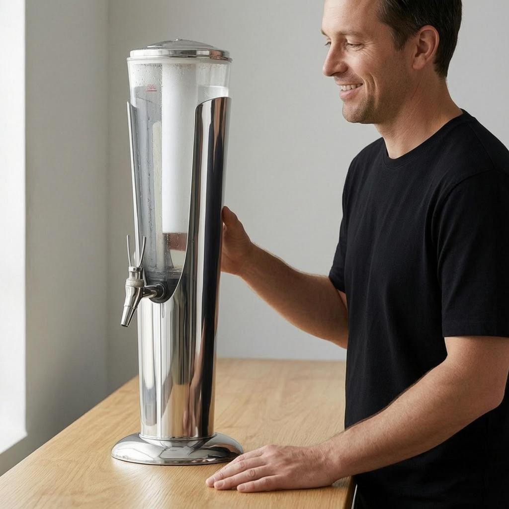 Dispensador de Cerveza Transparente Alto para Bebidas para Fiesta, Bar