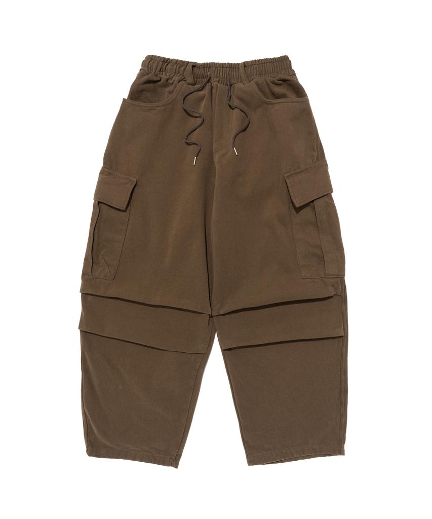 CARGOBROS Warm Fleece Tapered Cargo Pants (Brown)