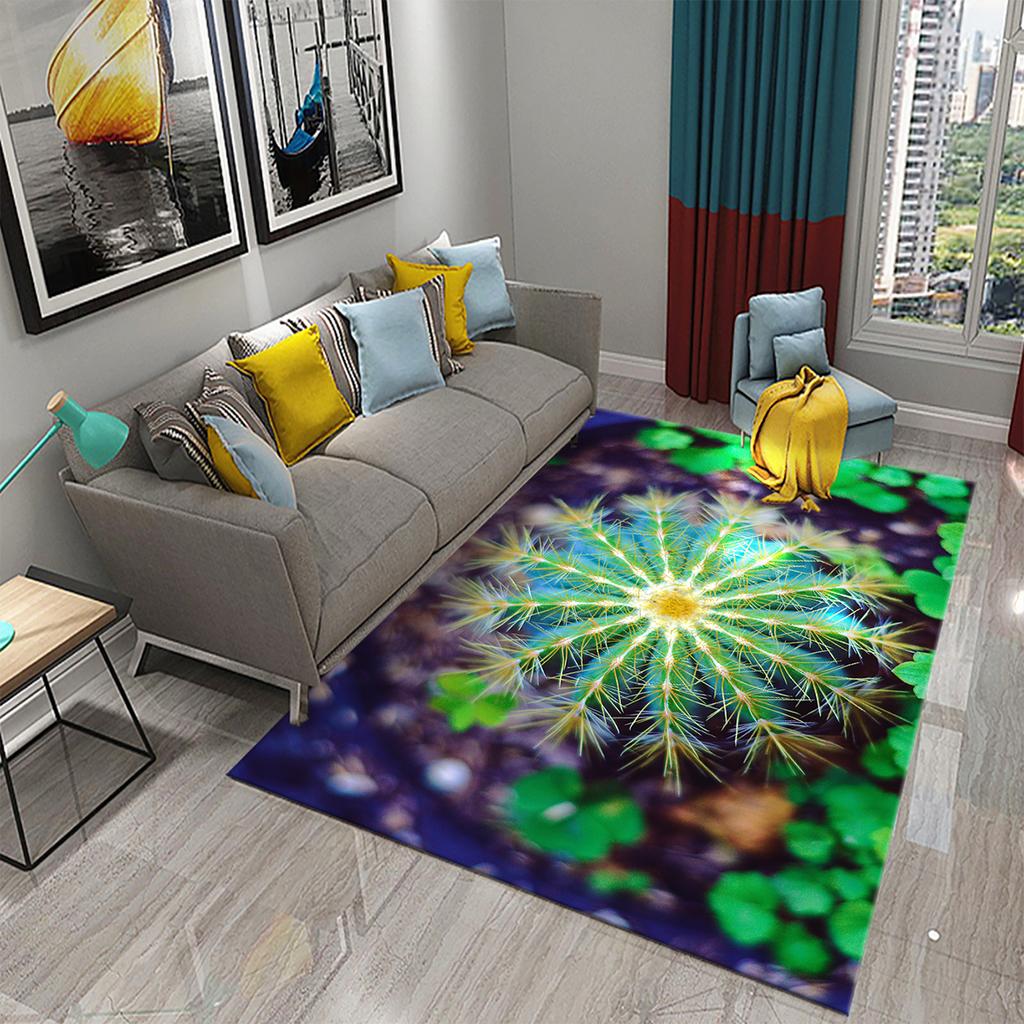 3D Cartoon Cactus Carpet for Kitchen Anti-slip Mat Gift Modern Living Room Balcony Bedroom Bathroom Carpet Door Hallway Area Mat