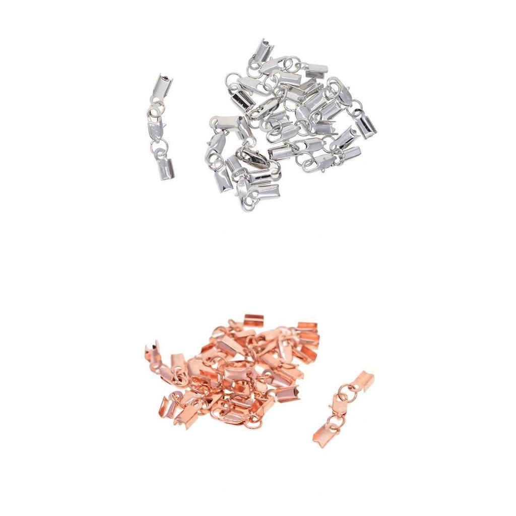 Buy 24 Sets Claw Clasp Crimp Clips Cord Ends with Lobster Clasps at