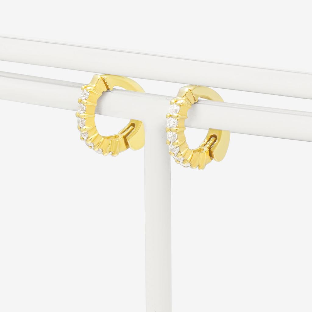 ESTELLE [Official] Women's Silver Earrings with Yellow Gold Plated Cubic Zirconia (Product Code: 0776-0058-0000-0000)