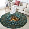Relief Lion,Round Area Rug,Carpet Rug for Living Room Bedroom Sofa Playroom Decor,Non-slip Floor Mat