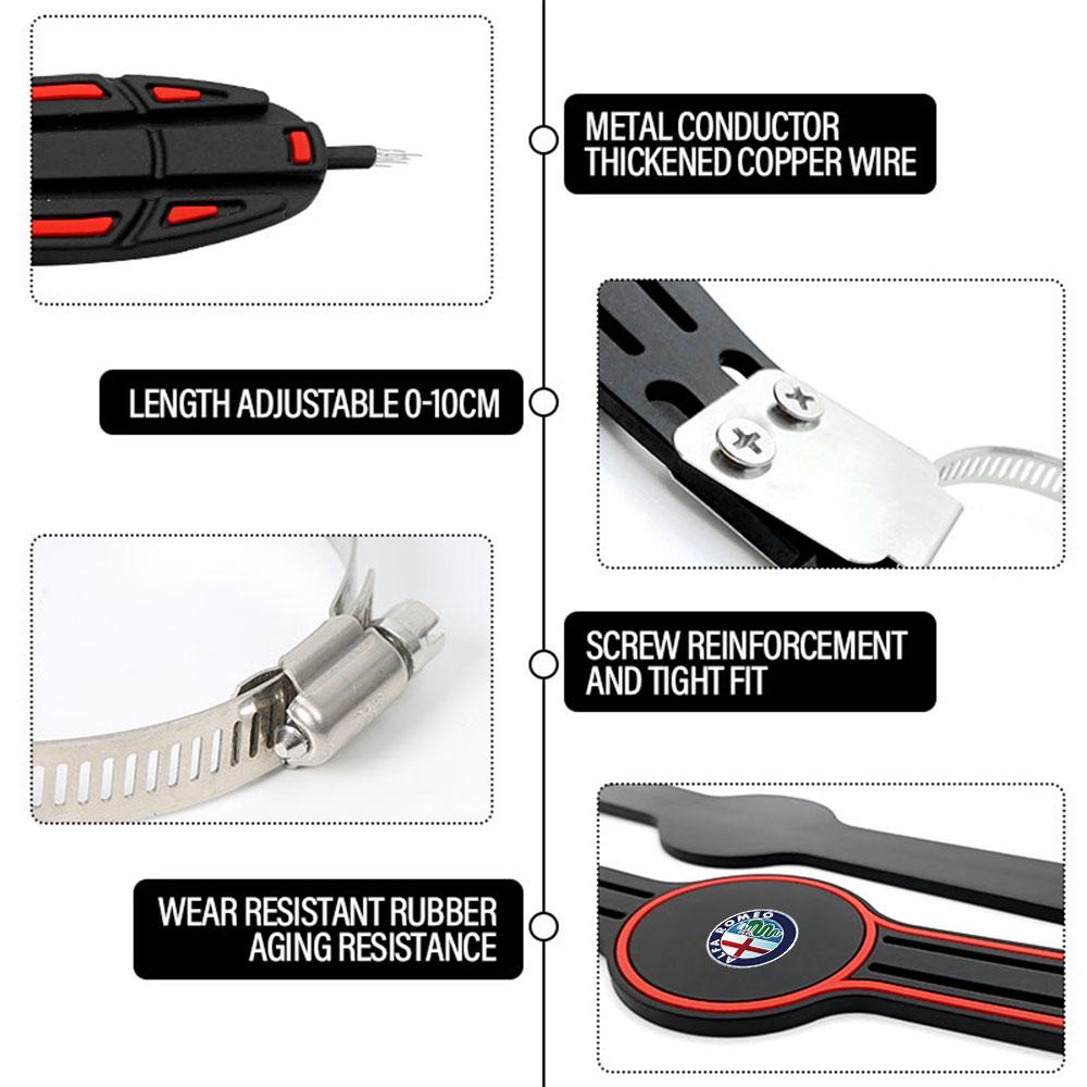 WEJKM1 1pc New Car Adjustable Anti Static Strip Exhaust Pipe Earth Belt For Alfa Romeo 159 Giulietta Mito 147 Stelvio Sportiva Styling