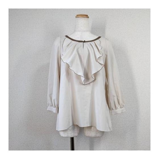 Iena Cut and Sewn iena Blouse Shirt Greige Beige Bowtie Bowtie Home Washing Made in Japan Business