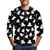 Men's Halloween Printed  Collar Three-Quarter Sleeve