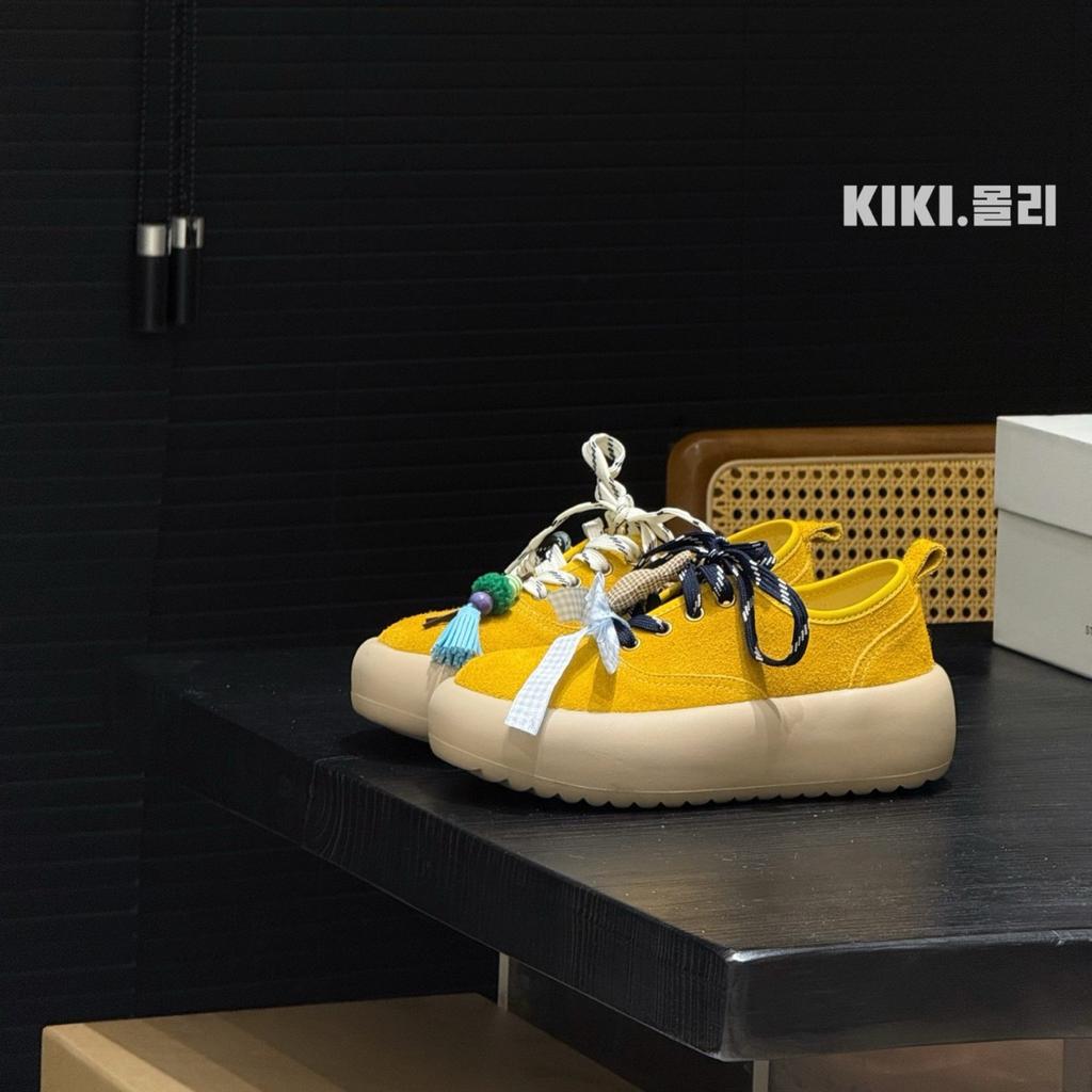 Niche thick baseplate shoes women's ins tide 2025 summer new design sense double shoelaces accessories heightening casual shoes women