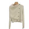3118 Lazy Style Knitwear: Women's Shawl & Cardigan Two-Piece Set