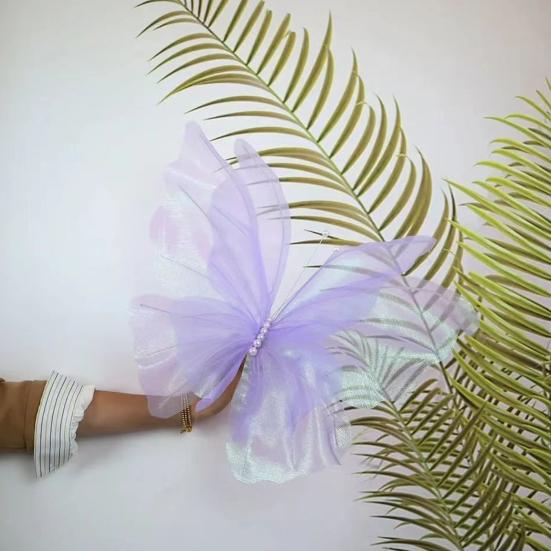 Faux Silk Yarn Artificial Butterfly Giant Large 3D Simulation Tulle Fake Butterfly Prop Butterfly Display