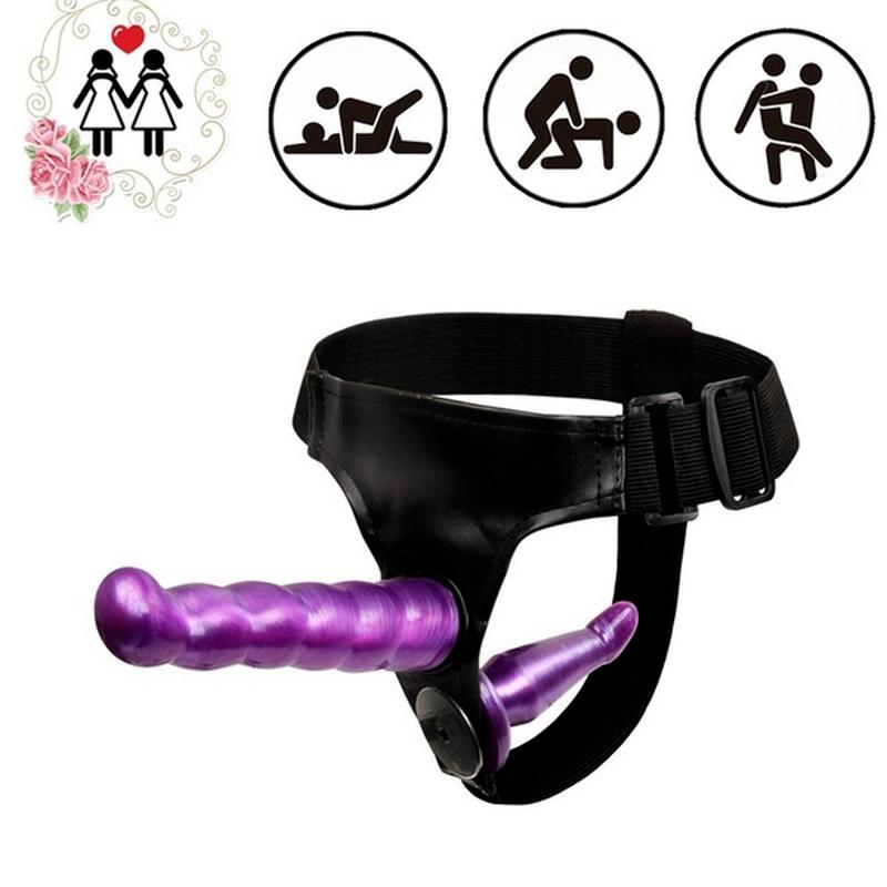 Doppelter Strapon-Dildo, realistischer Dildo, ultraelastischer Harness, Umschnalldildo, Umschnalldildo für Lesben, Sexspielzeug für Erwachsene für Paare, Frauen, Schwule, Bullet