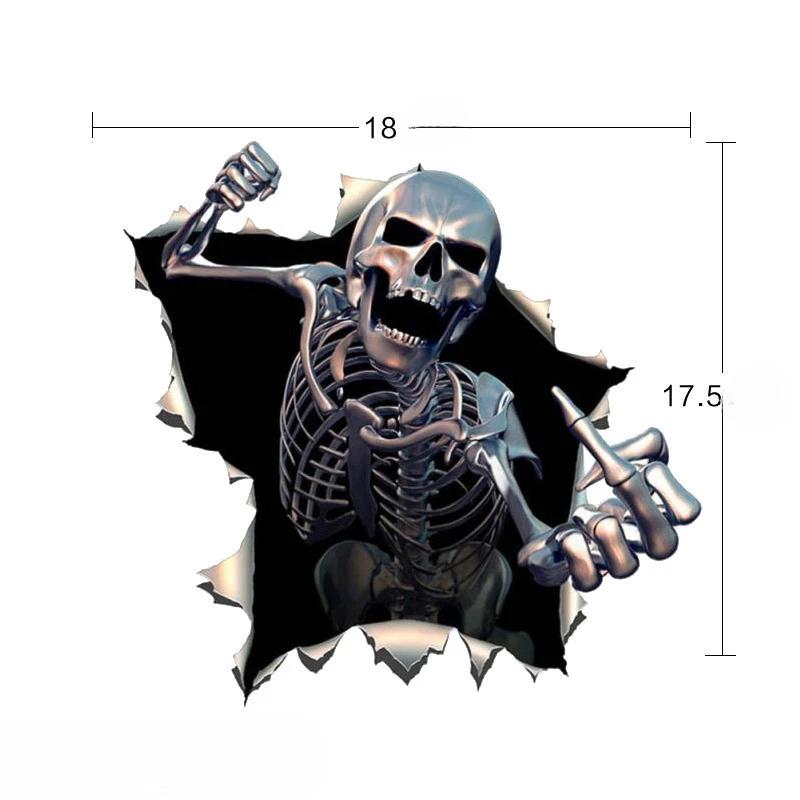 Personality 3D Skull Car Stickers Horror Skull Windshield Stickers Car Sticker for Motorcycle Car Decoration Car Accessories