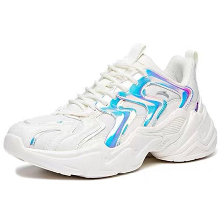 Anta All Over Victory Cushioning, Wear Resistant Low Top Chunky Sneakers Women's White Blue 122018882-1