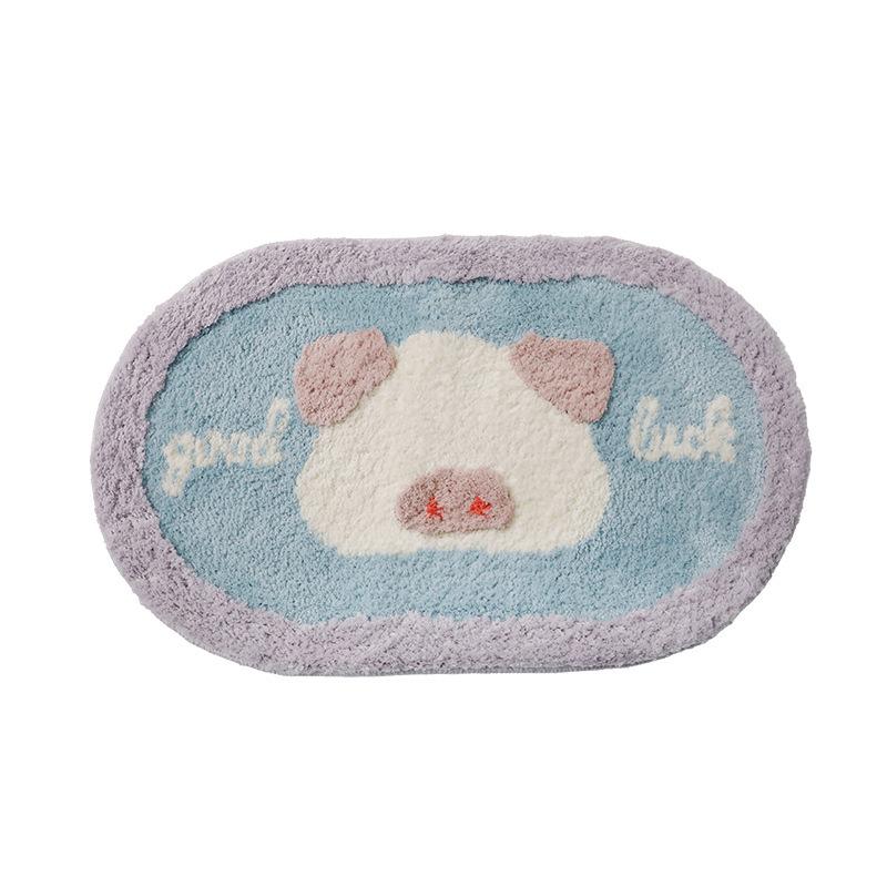 Cartoon Bathroom Carpet Absorbent Soft Floor Mat, Bedroom Bedside Decorative Floor Mat
