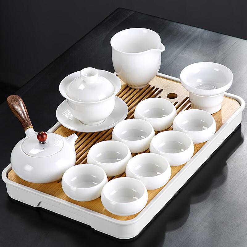 Mutton Fat Jade White Porcelain Kung Fu Tea Set