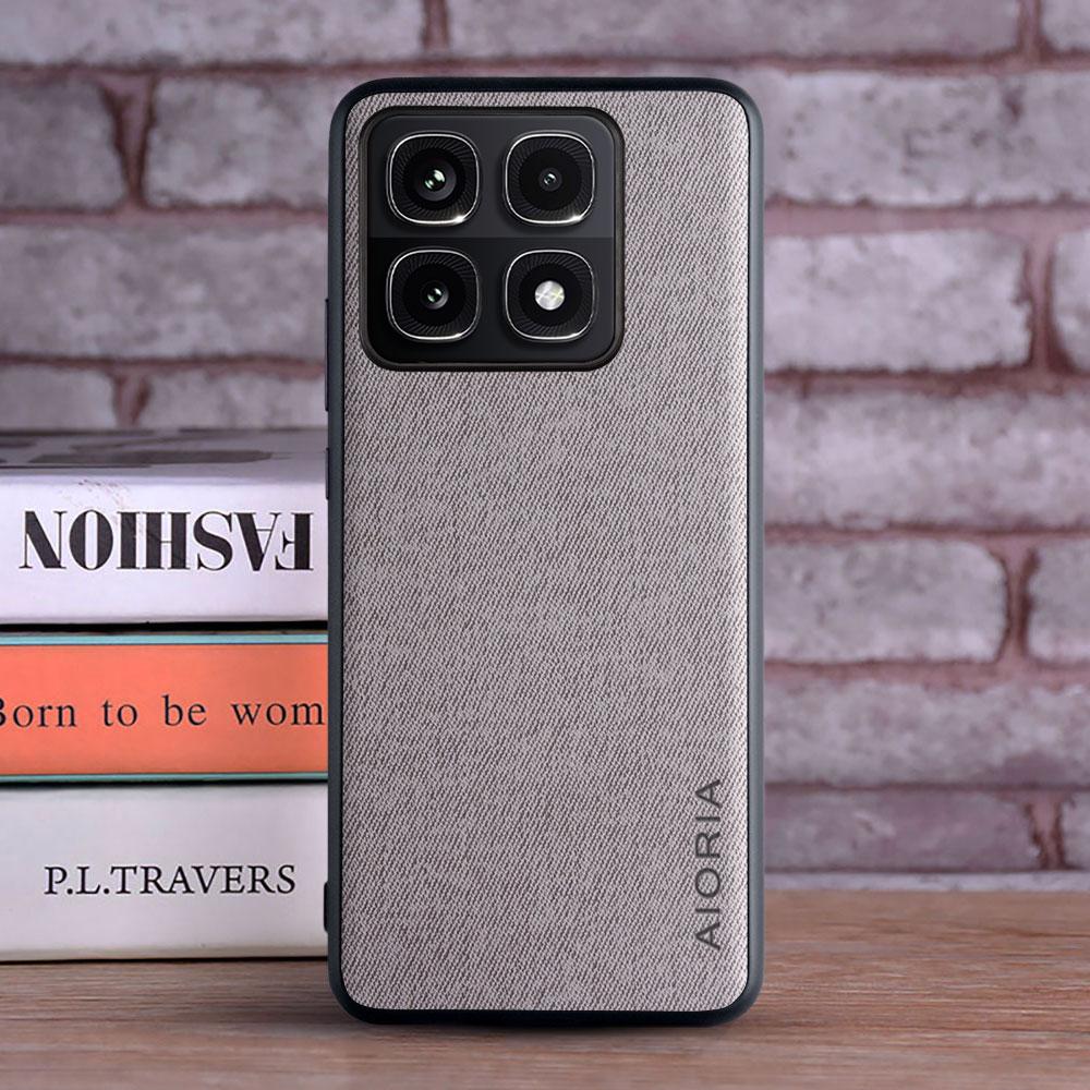 Luxury Textile Leather Case for Xiaomi 14T Pro 14T Soft Hard PC 3in1 material Phone Cover for Xiaomi 14T Pro 14T case