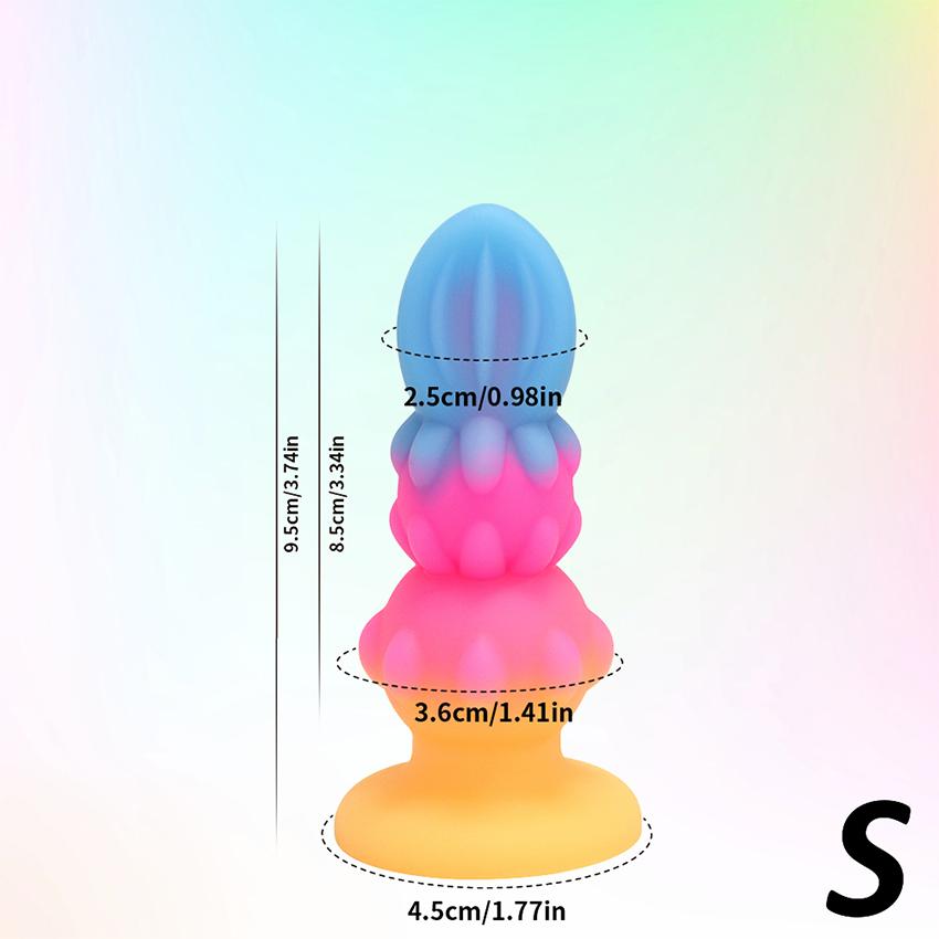 Luminous Anal Plug Soft Silicone Dildo Butt Plug with Suction Cup Anus Prostate Massager Stimulator Adult Sex Toys G Spot Clitoris Stimulator Unisex