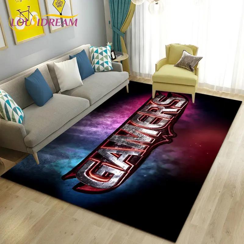 Duży dywan 3D Cartoon Gamer Game Over, dywan do salonu, sypialni, pod sofę, wycieraczka, dekoracja, mata podłogowa antypoślizgowa do zabawy dla dzieci