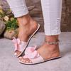 Luxury Pink Flower Holiday Beach Slippers Women 2026 Summer Comfortable Flat Heel Designer Sandals Plus Size 43 Woman's Sandals