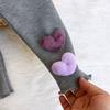 Girls' Fall/Winter Fleece-Lined Outerwear Pants Stylish Heart-Patterned Slim-Fit Fleece Leggings Children's Clothing