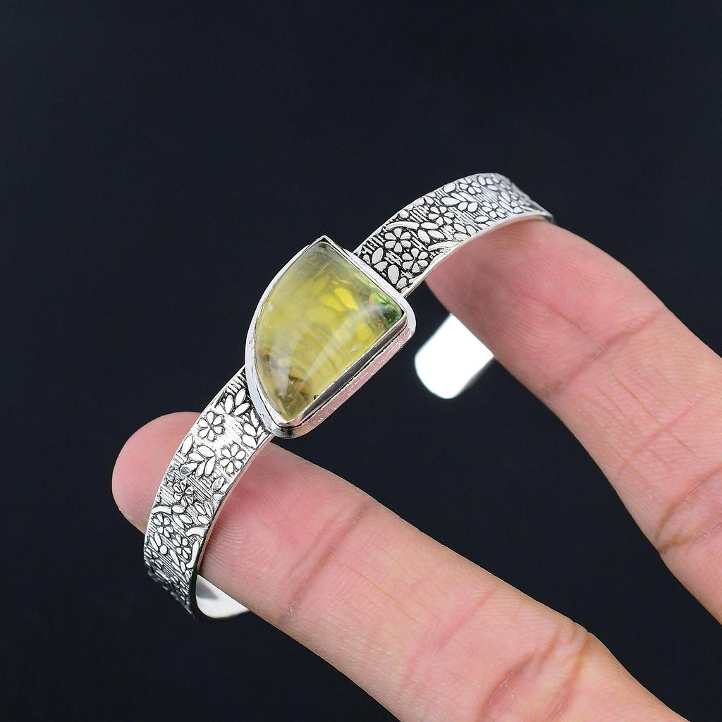 925 Sterling Silver Trillion Multi Fluorite Gemstone Mother New Bangle Bracelet