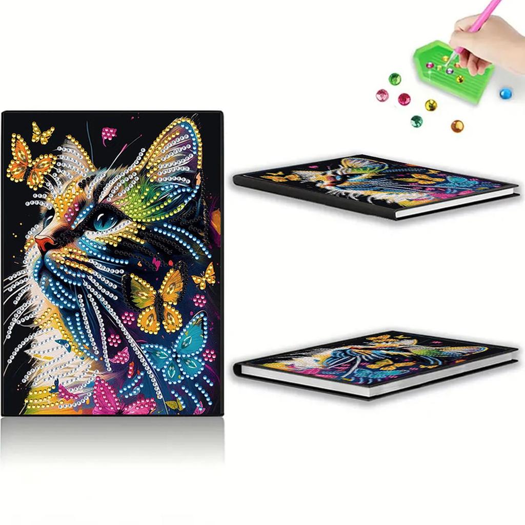 50-Page A5 Size Diamond Painting Diary Book 5D DIY Diamond Art Painting Notebook Kit 50 Pages Crystal Notepad Sketchbook
