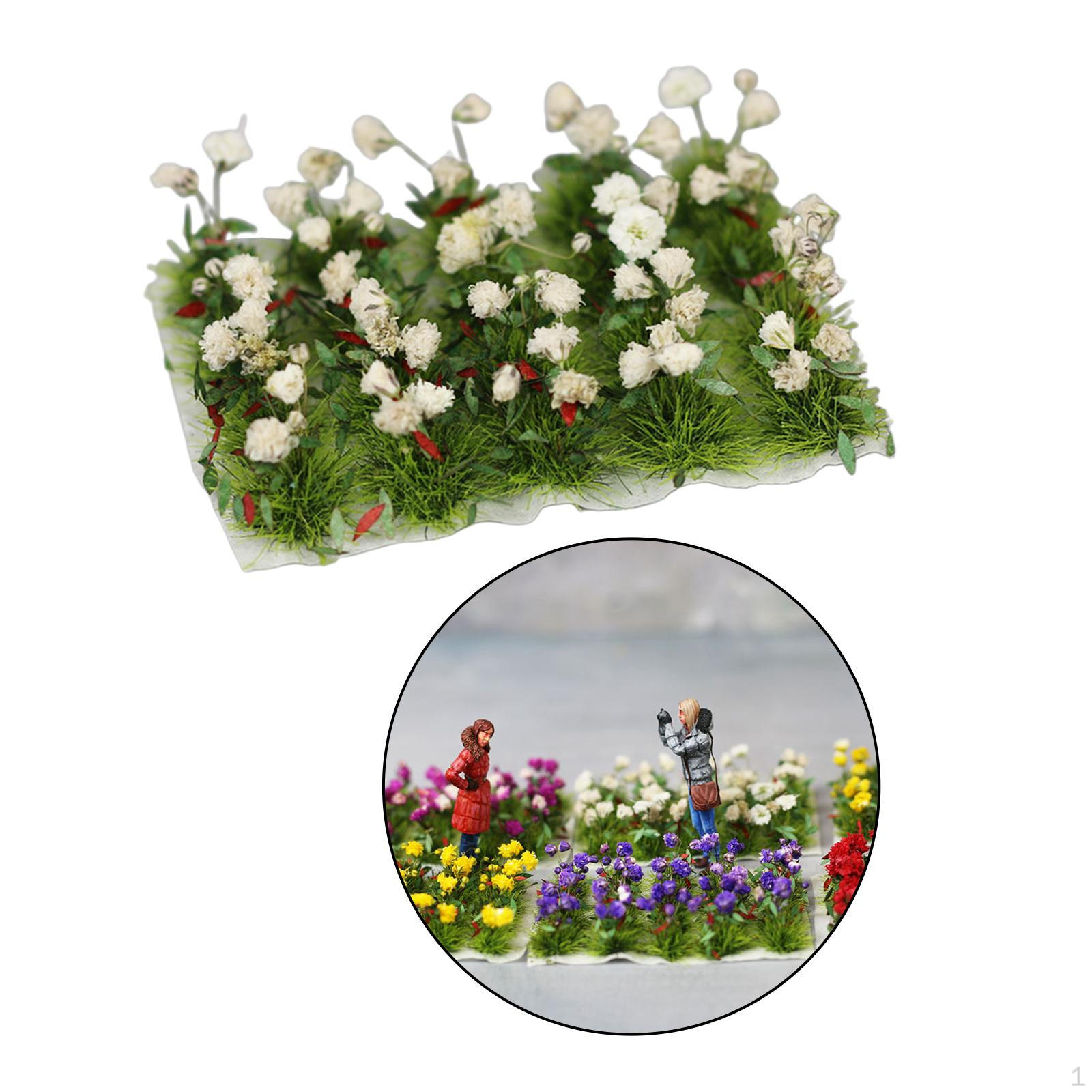 Grass Landscape Modelling Flower Cluster Scenery for DIY Miniature Railway Model Gardenia