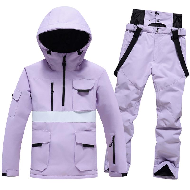 

Winter Ski Suit Set: Unisex Windproof & Waterproof Snowboard Outfit for Couples XL