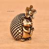 Antique Brass Hedgehog Ornaments Solid Animal Sculpture for Desk Tea Table Decor Home Accents Small Crafts