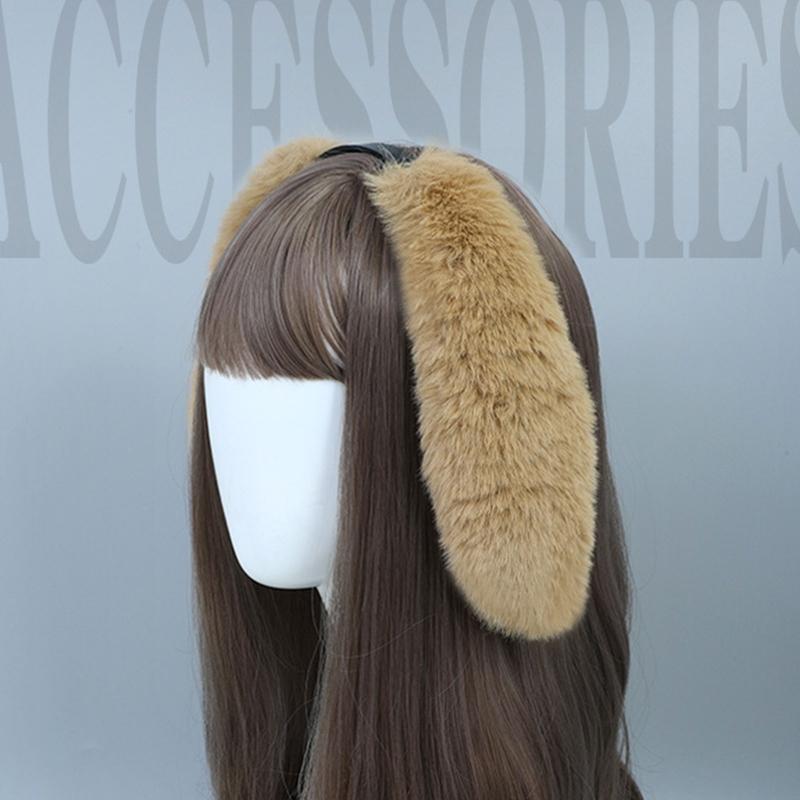 Modisches Stirnband Cartoon Kopfschmuck Plüsch Lange Hasenohren Haarreif Haaraccessoires für Frauen Mädchen Treffen