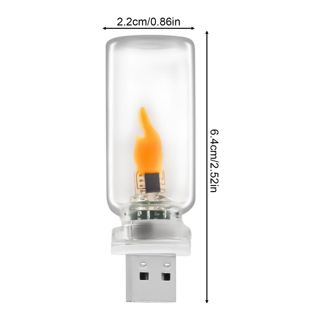 Car USB Light Flameless Vintage Glass Lighting USB LED Light For Car For Party Bedroom Camping Vehicle Automotive Indoor Outdoor